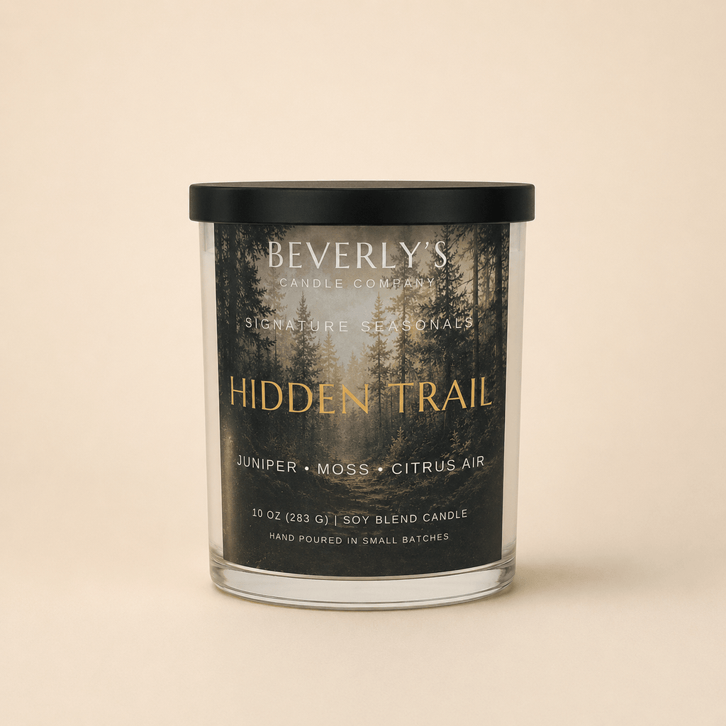 Hidden Trail Candle Bergamot, Cedarwood & Amber Musk | 10oz by Beverly's Candle Company