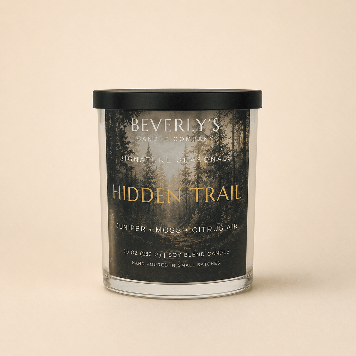 Hidden Trail Candle Bergamot, Cedarwood & Amber Musk | 10oz by Beverly's Candle Company