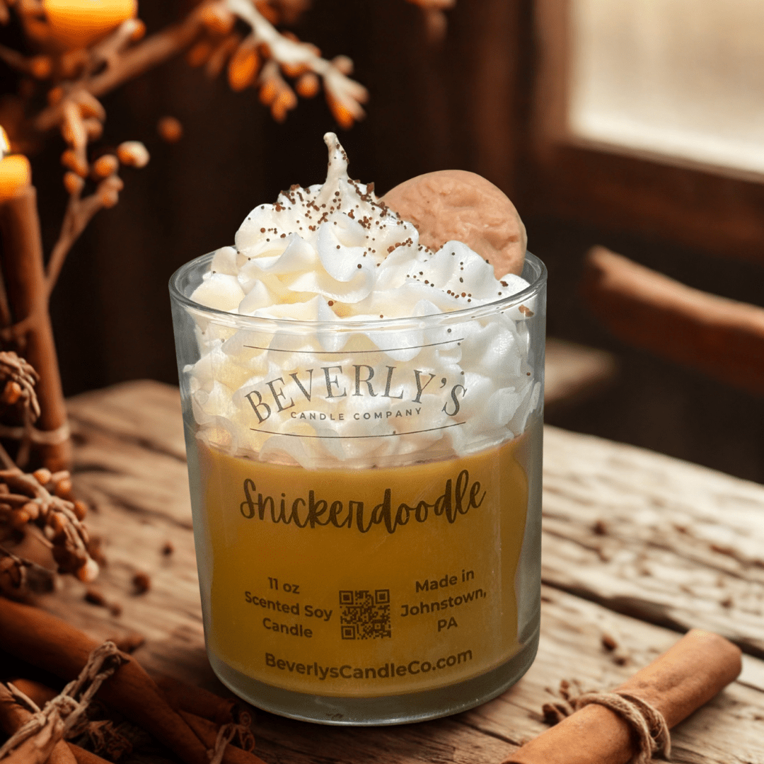 Snickerdoodle Candle Buttery Cinnamon Sugar Dessert Candle by Beverly's Candle Company